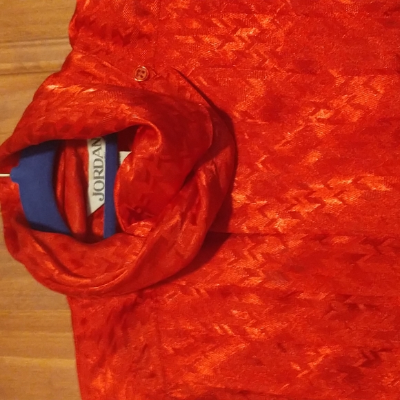 Liz Jordan woman's size 5/6 blouse button down w vertical pleat/ twist neck VTG - Picture 4 of 12